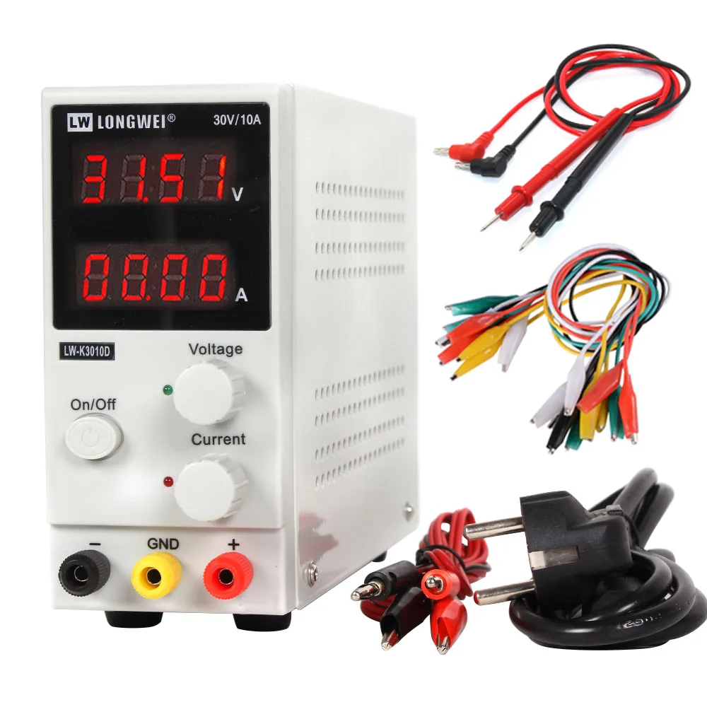 LW 3010D лаборатория Регулируемый источник питания постоянного тока 30V 10A 4 цифры дисплей Регулируемый импульсный источник питания ноутбука телефон ремонт