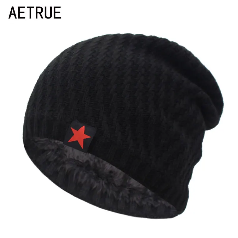Мужские вязаные шапки Skullies зимние для мужчин в полоску лыжная маска мягкая