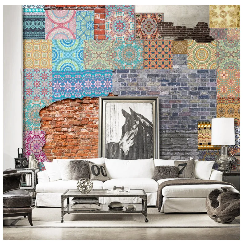 Художественный плакат Tuya с американским винтажным узором и коллажем Настенные