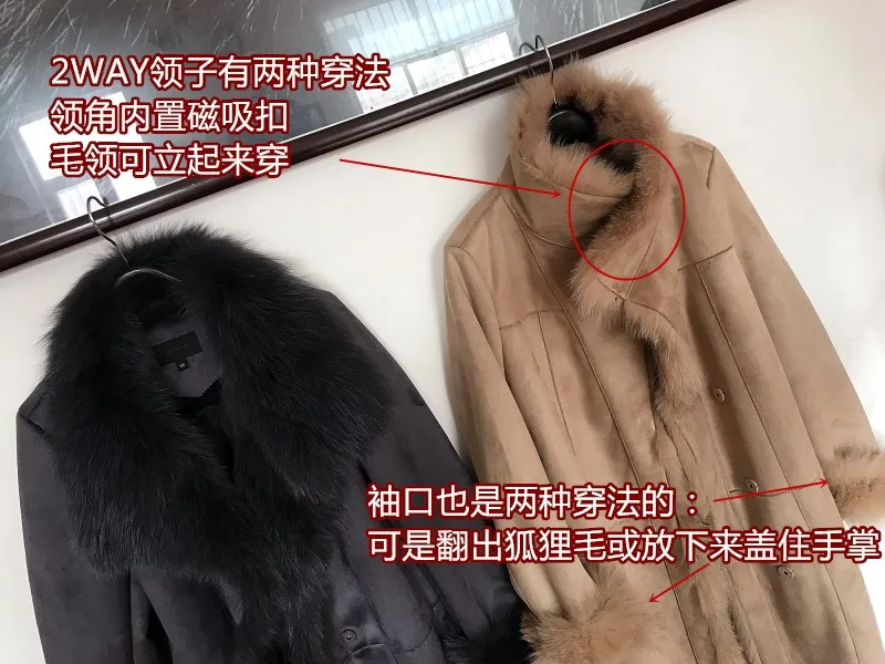 

new fashion woman's genuine fox fur coat female lady winter warm clothing jacket for freeze snow weather blue black beige xxxl