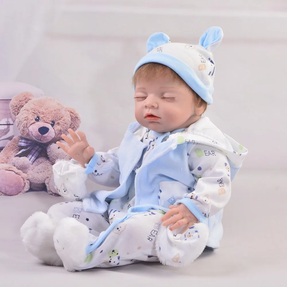 Элегантный 50 см Reborn baby boy Полный силиконовый корпус куклы реалистичные дети Playmates