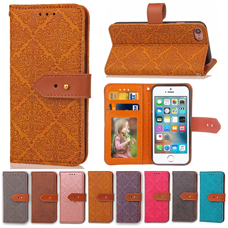 ЖЕЛТОФИОЛЬ выбивает Флип Бумажник Искусственная кожа чехол для iPhone 5 5S SE 6 Plus 6S 7