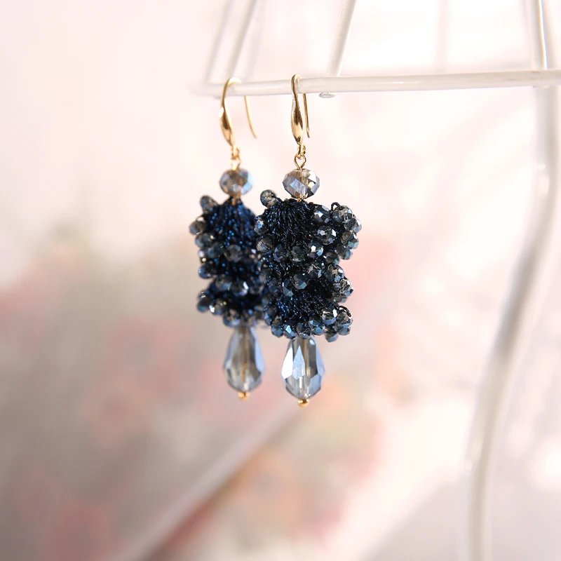 ROSE LIFE 2018 New Bohemian hand-woven crystal earrings Fashionable Lady Earrings | Украшения и аксессуары