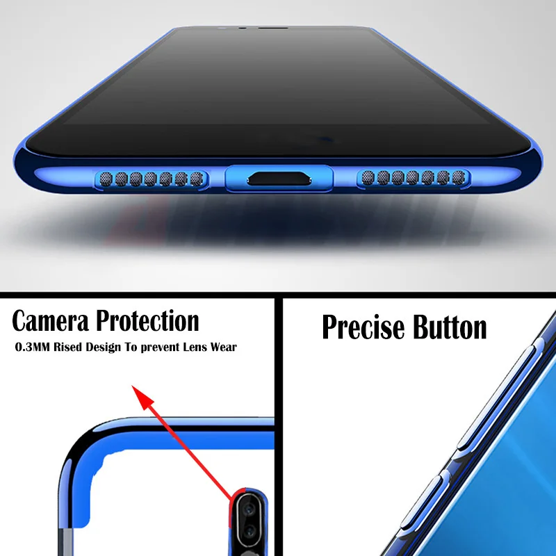 Clear Case For Pocophone F1 Plating Cover Soft Slim TPU Silicone bumper Protector case Xiaomi Pocophon Poco f1 |