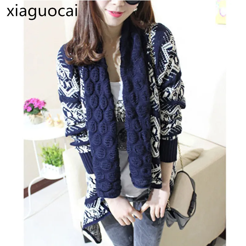 2017 свободные женские кардиганы зимние толстые теплые свитера однотонные Осенние