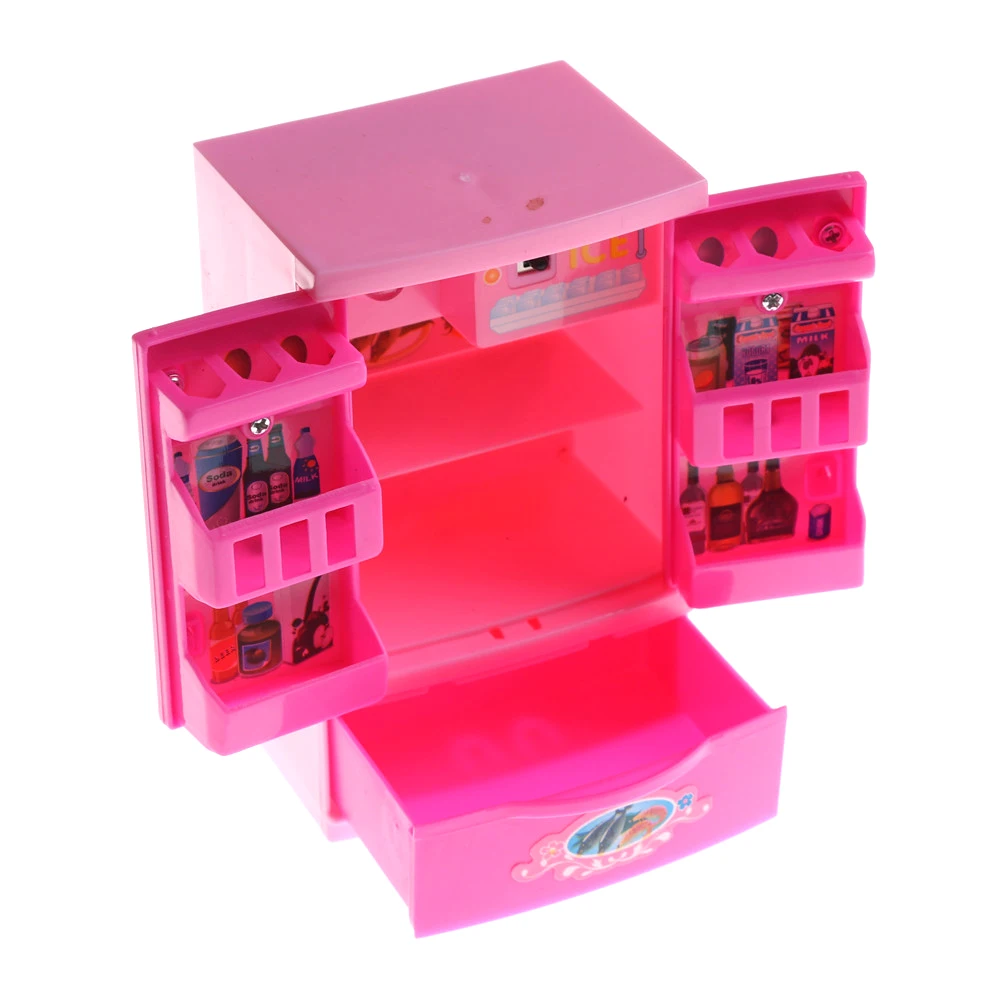 

1 шт. двойная дверь мини холодильник Модель Бытовая Кухня кукла аксессуары обучающая игрушка