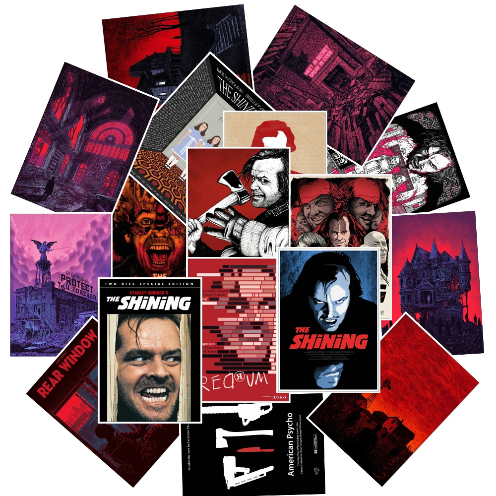 25 шт. Альфреда Хичкока Psycho фильм ужасов/сияющая наклейка s для стайлинга автомобилей мотоцикла багажа крутые забавные наклейки