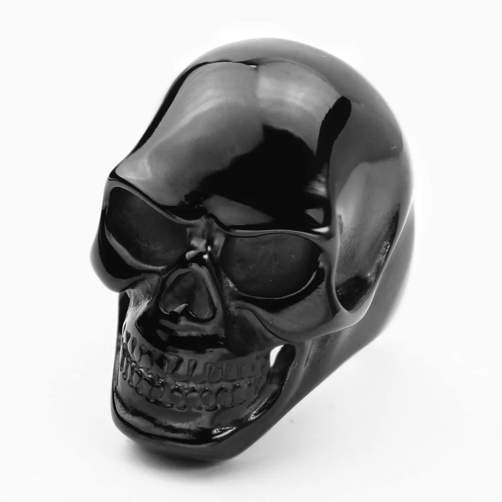 

Free Shipping Punk Size 8-15# 316 Stainless Steel Silver color Black Plated Golden color Big Skull Head Ring and Skeleton Ring