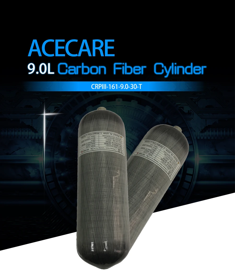 AC10911carbon Воздушный бак hpa 4500psi CE m18* 1,5 баллон из углеродного волокна для пейнтбола с клапаном для цилиндра pcp ACECARE