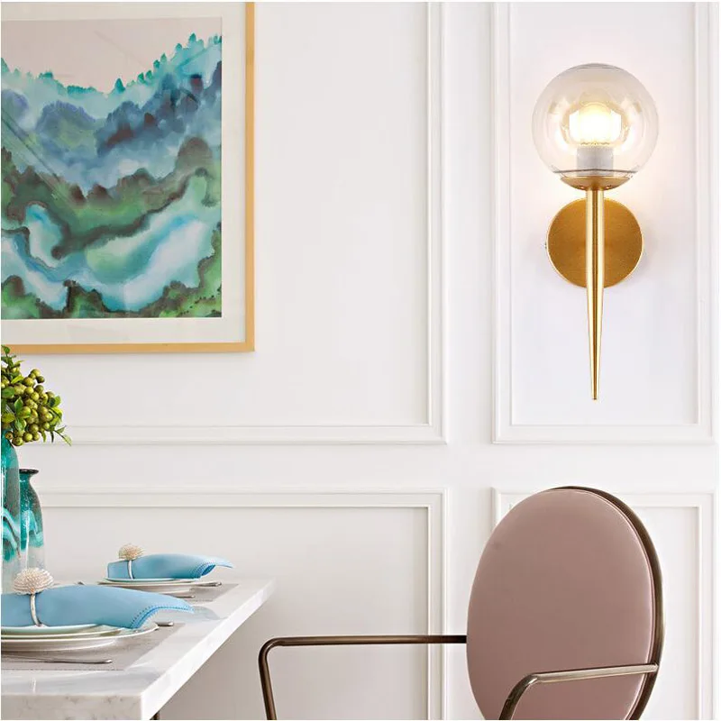 Современный Стеклянный винтажный светильник настенный для спальни украшение