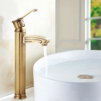 antique brass bathroom basin sink faucet single handle vessel sink mixer tap kd177