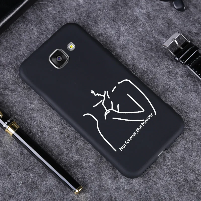For Samsung Galaxy A3 A5 A7 2016 2017 A6 A8 Plus 2018 Case Silicone Soft TPU Cover Matte Black Pattern Phone Bags Protective |