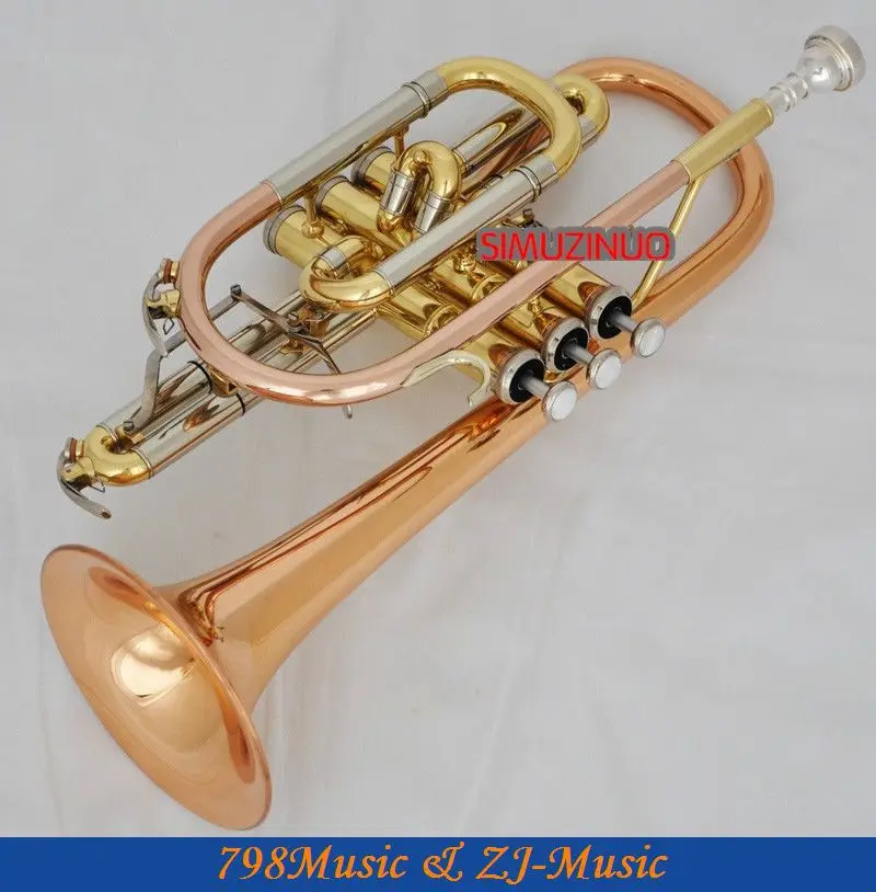 Профессиональная Роза из латуни рога в плоский новый двойной Триггеры труба с