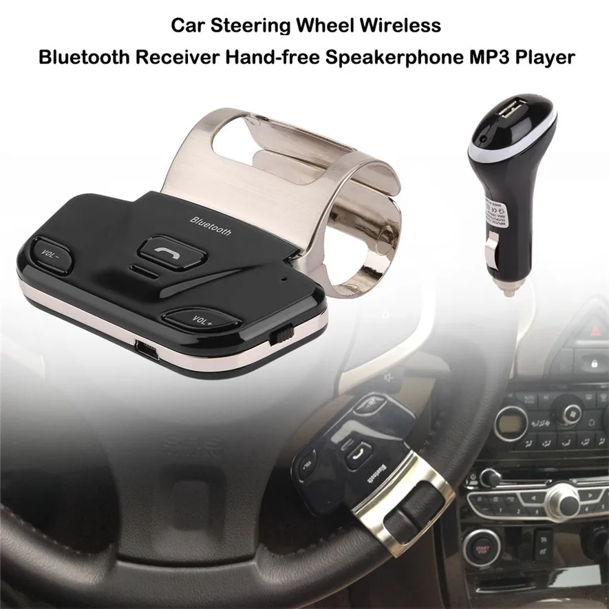 Автомобильный руль беспроводной Bluetooth приемник громкой связи MP3 плеер