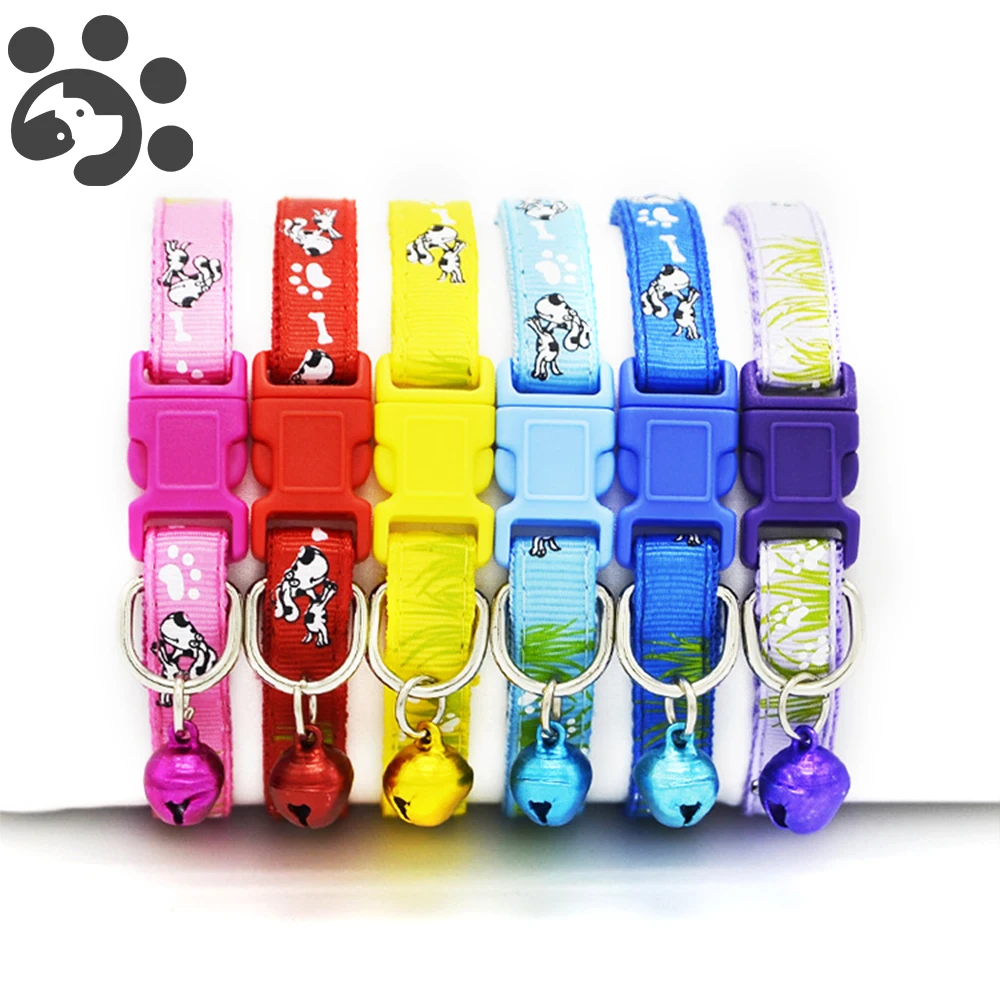 Cute Dog Collar with Bell for Small Dogs Cats Adjustable Breakaway Basic Pet Collars in Cat Leads Puppy Chihuahua MP0069 | Дом и сад