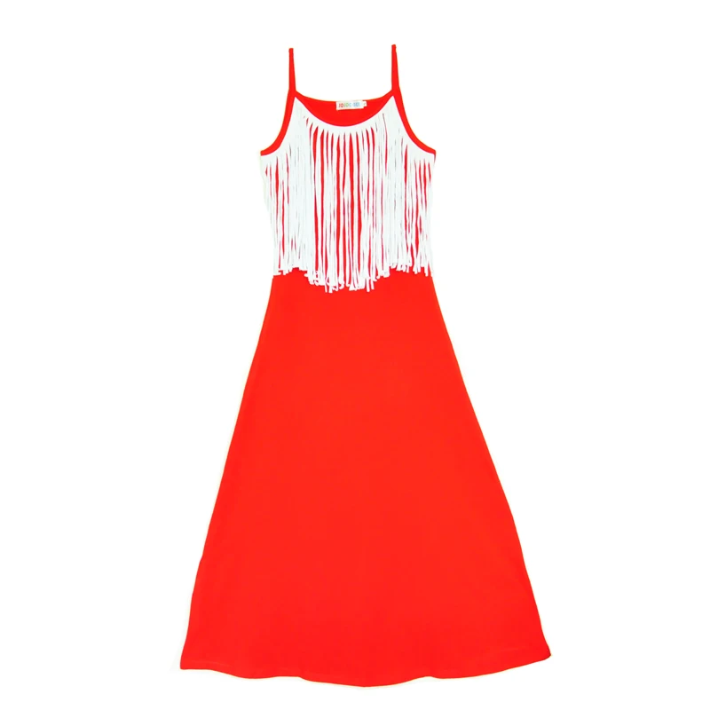 Одинаковые платья для мамы и дочки семейное платье с кисточками на подтяжках 2017