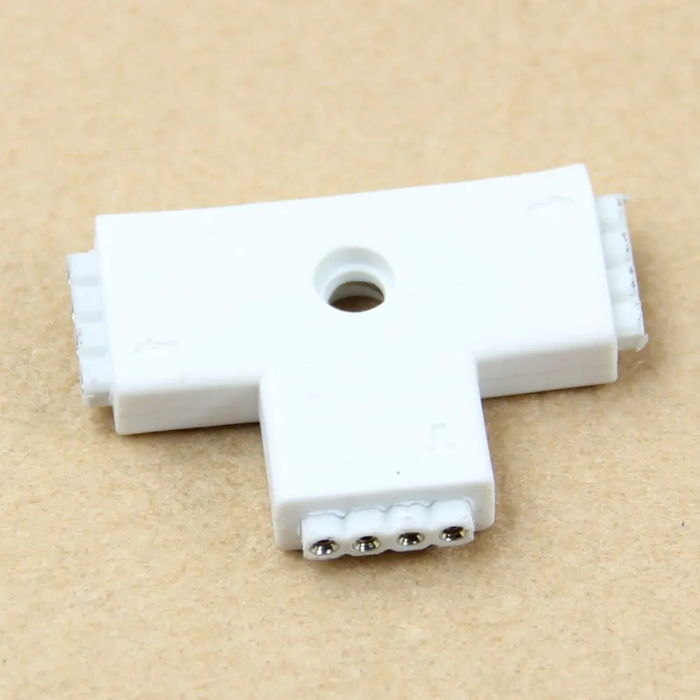 GSFY-1pc белый RGB Т-образный 4 контакта 3-сторонний разъем адаптер для 3528 5050
