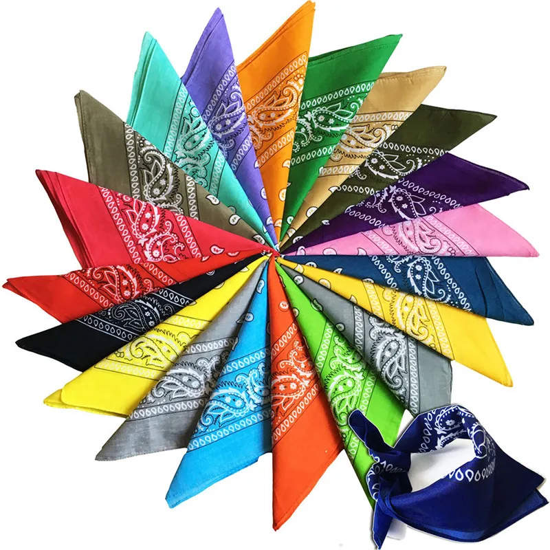 

1PC Cotton Blend Hip-hop Bandanas For Male Female Head Scarf Scarves Wristband 55*55cm