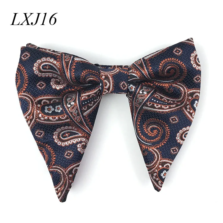 Bowtie LXJ16 Уникальный полиэстеровый Свадебный галстук-бабочка для жениха с узором пейсли, двухслойный большой галстук-бабочка для мужчин, вечерние - Цвет: Bowtie LXJ16
