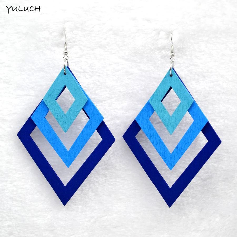 Новинка 2017 Очаровательные Деревянные серьги в форме листа аксессуары картонная