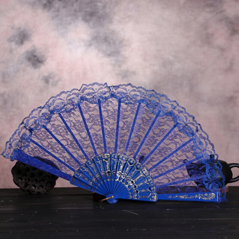 Folding Vintage Flower Fan Chinese Style Lace Hand Held Dance Party Wedding Decor Ventilador Plegable Fans | Дом и сад