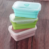 60pcs folding silicone lunch box food containers household fruits holder outdoor portable microwavable bento box w9840