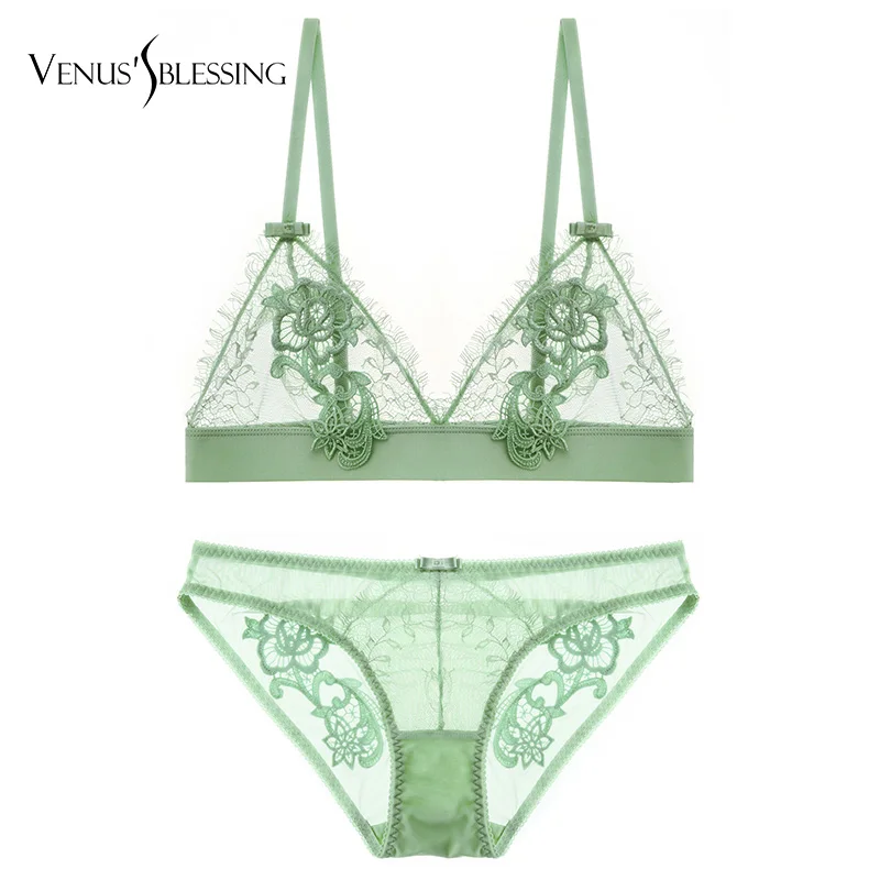 VENUS'S blession сексуальный прозрачный кружевной ультра-тонкий бюстгальтер из чистой пряжи набор прозрачных сетчатых женских бюстгальтеров комплект нижнего белья