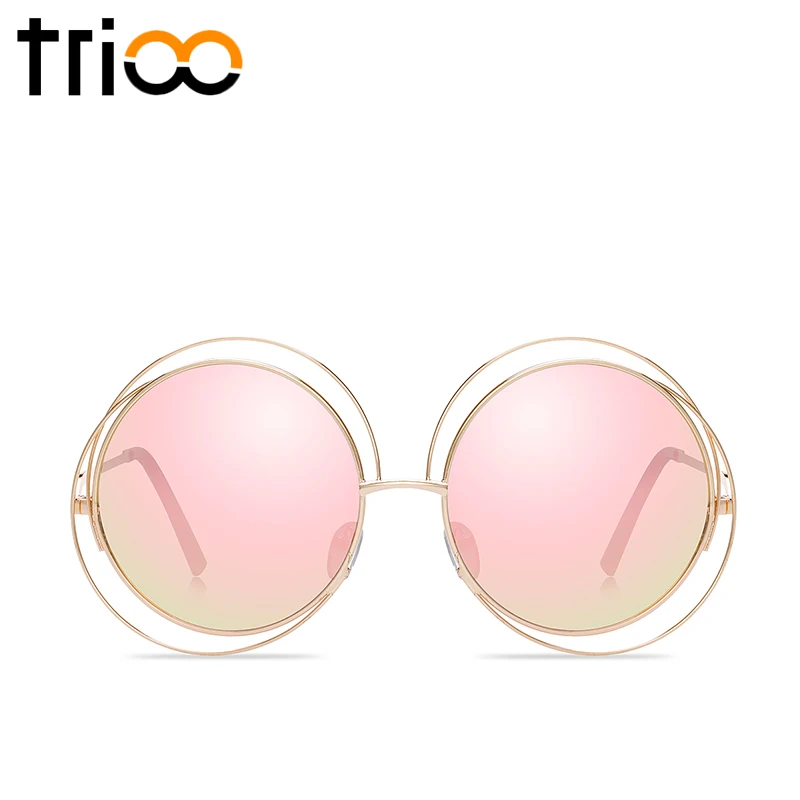 Круглые Солнцезащитные очки TRIOO женские брендовые дизайнерские новые