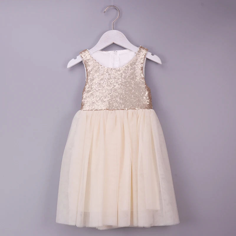 Flower Girls Dress Sequin Toddler Kids Party Sparkle Glitter Tutu Birthday Summer Rose Gold | Детская одежда и обувь