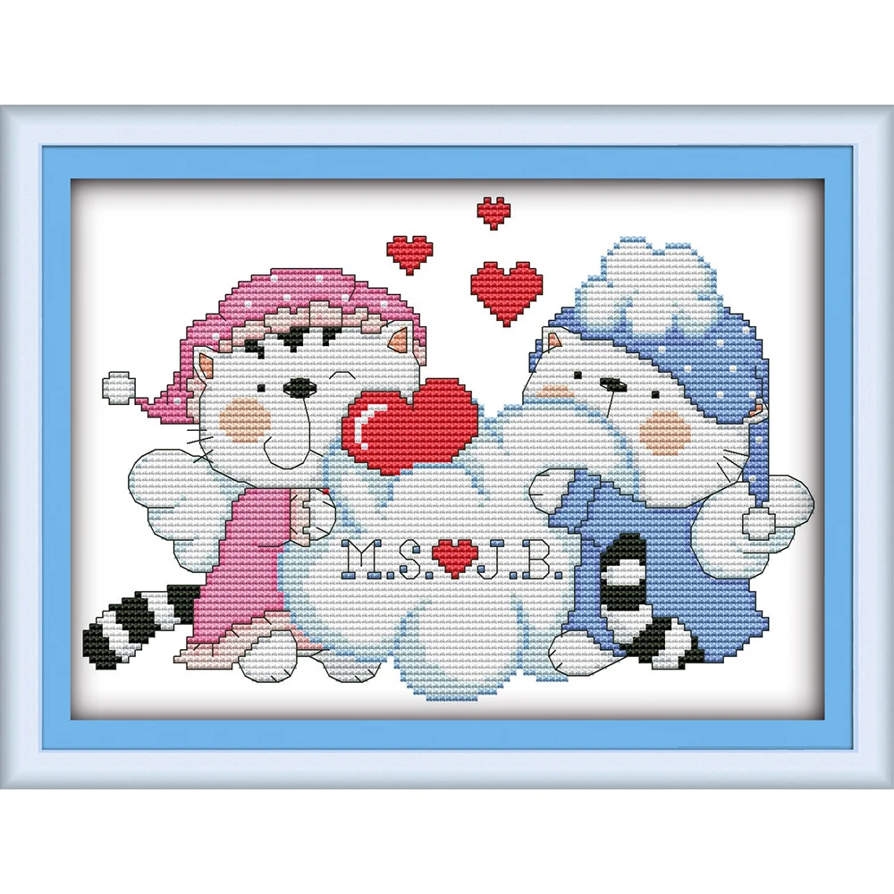 Joy Sunday Cat Lovers китайские наборы для вышивки крестиком Экологичные хлопковые