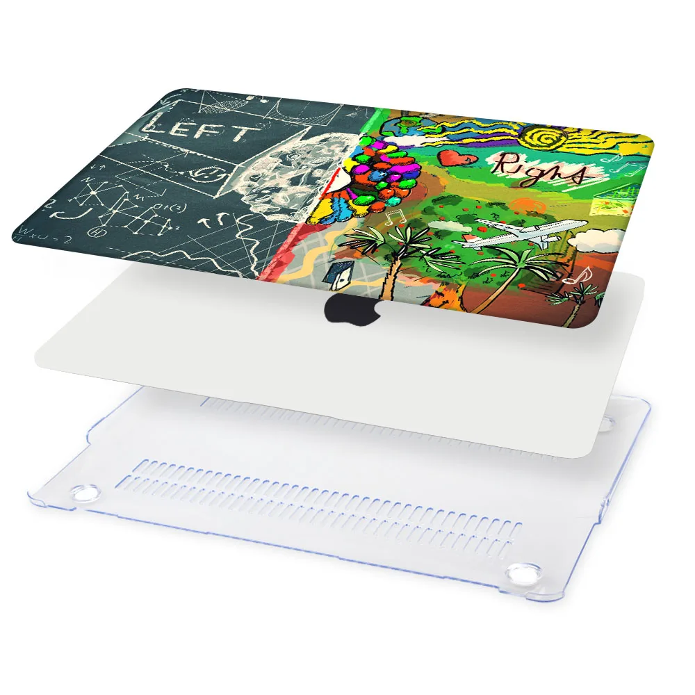 Для Macbook 12 Air 13 A1932 A1466 Pro retina 13 15 случай уникальный левый и правый мозг Пластик Футляр Pro 13 15 Touch bar