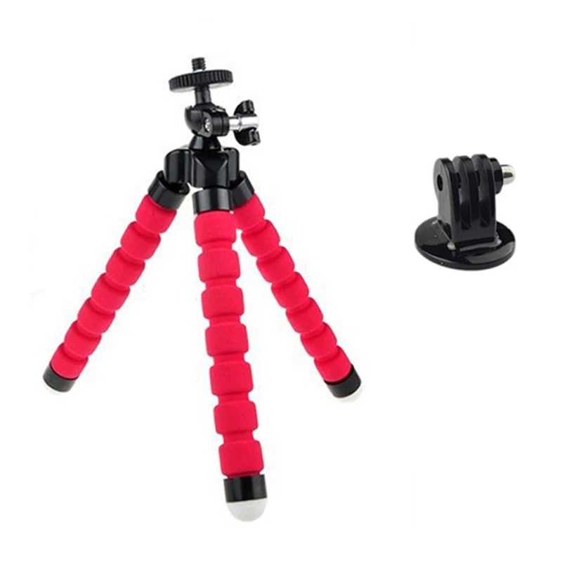 red Мини-штатив Go Pro с гибкой ногой для цифрового телефона Go pro и адаптера для Gopro hero 4 3+ HD для камер Xiaomi Yi VP414 - Цвет: red