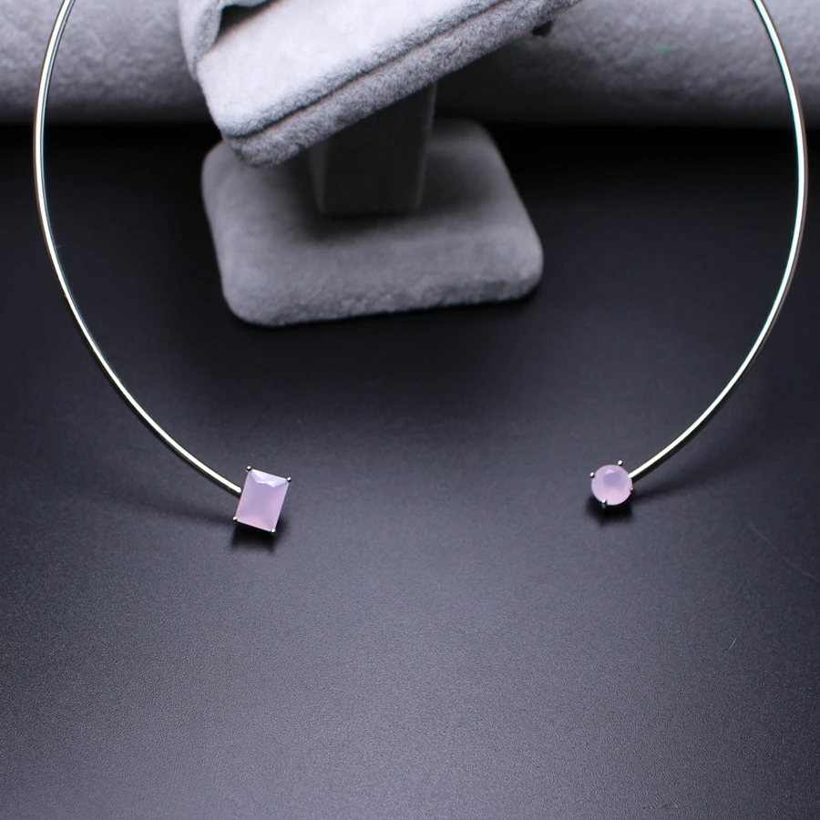 Натуральный колье-чокер Newranos для женщин из природного камня Pedra в стиле Bijou модных украшений CFX002.