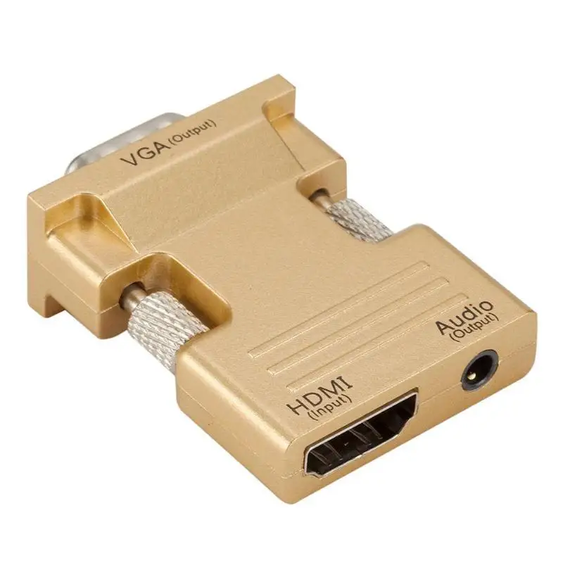HDMI Female to VGA Male Converter Adapter with Audio Cable Support 1080P Signal Output for Computer Set-top Box High Quality | Электроника