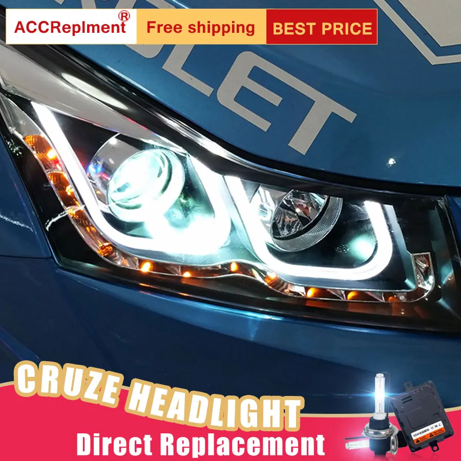 2 шт. светодиодный фары для Chevrolet Cruze 2010 2014 автомобиля Ангельские Глазки ксенон HID
