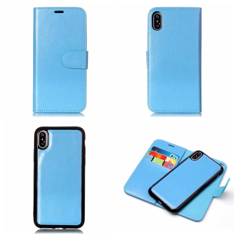 2 в 1 Магнитный съемный кожаный бумажник для Iphone XR XS MAX X 8 7 Plus 6 6S Galaxy S9 Note 9 чехол с