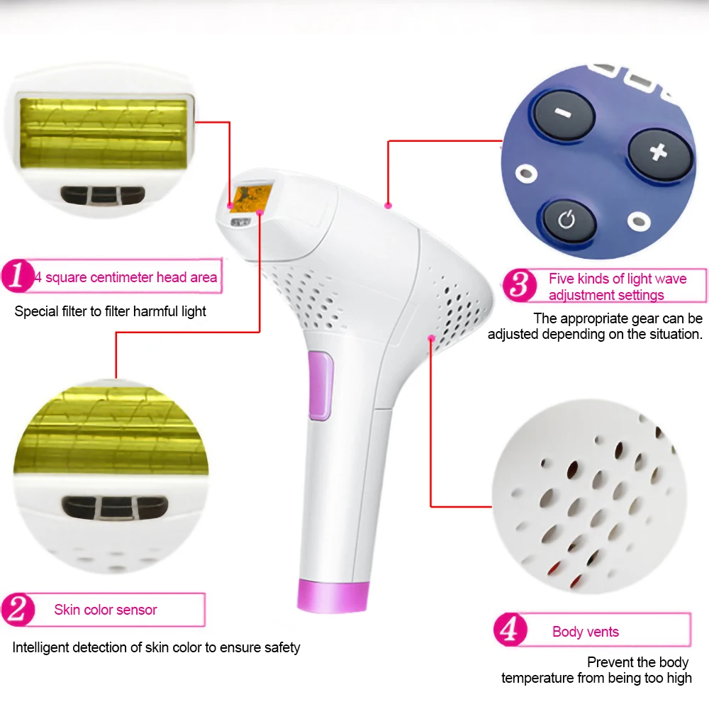 IPL laser hair removal machine epilator permanent bikini trimmer electric depilador men and women | Бытовая техника