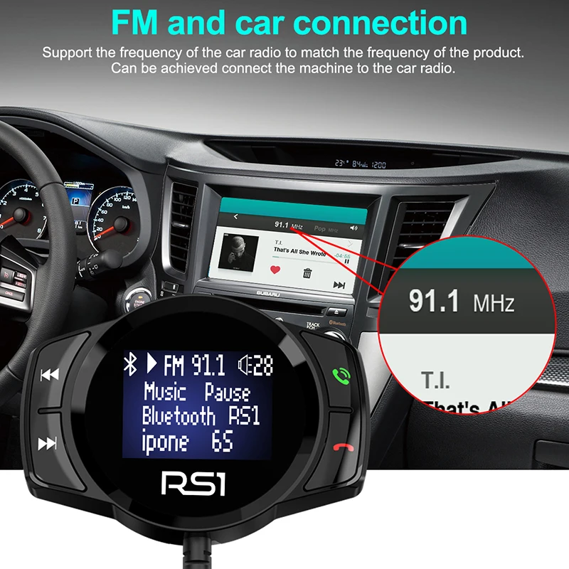 Автомобильный FM модулятор Onever с Bluetooth и поддержкой быстрой