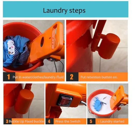 

Student Laundry Machine Portable Mini Handy Washing Bucket Trip 150W Extended Power Cord Anti-Wind
