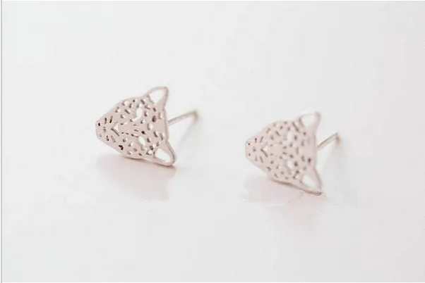 Модные серьги гвоздики в форме головы леопарда с перфорацией|earings fashion jewelry|earrings