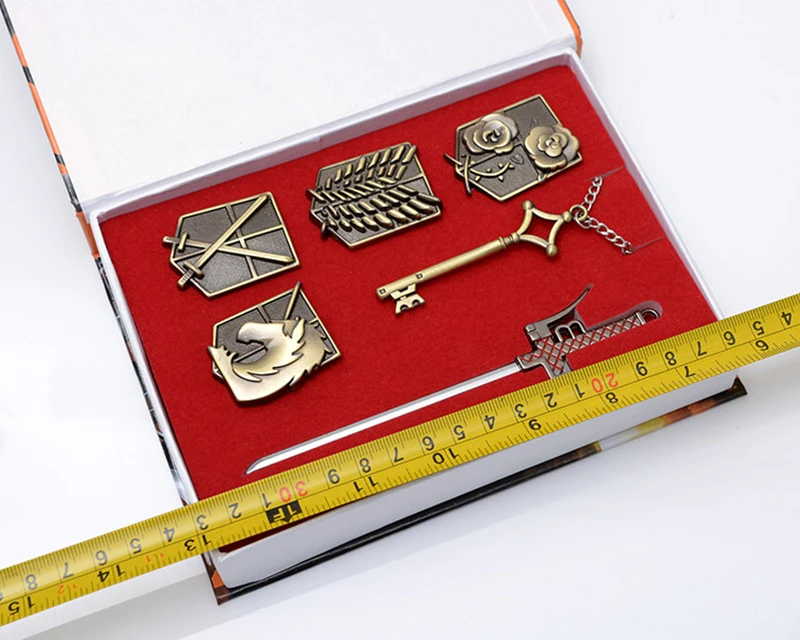 

Attack on the Giant on Titan Shingeki No Kyojin Badge Blade Swords Necklace Pendant Nature Anime Jewelry Weapons 6PCS Set