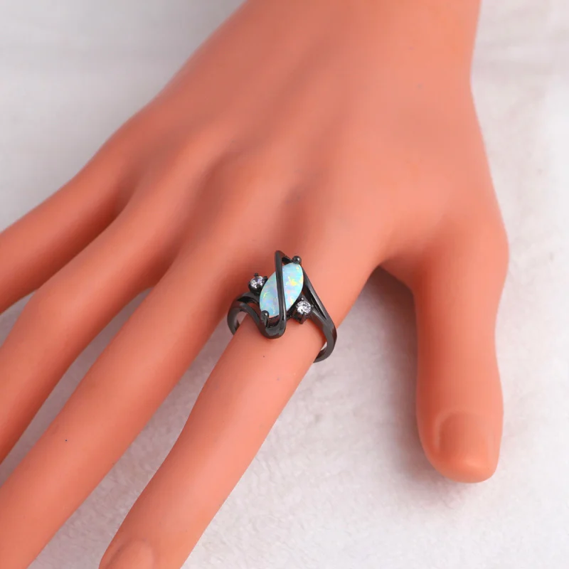 Черная пятница рождественские подарки Белый огненный опал модные украшения для