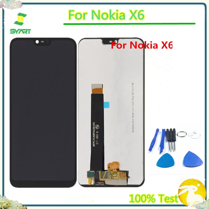 

ЖК-дисплей для Nokia X6 ЖК-дисплей сенсорный экран дигитайзер сборка запасные части для Nokia X6 2018 TA-1099 TA-1109 6,1 plus