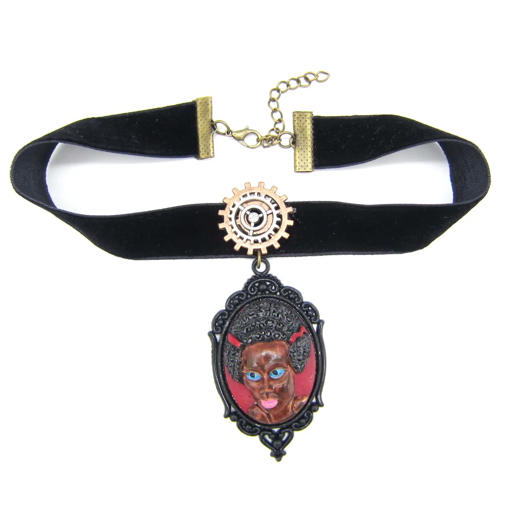 Indian Girls Pendant Women`s Velvet Choker Top Necklace | Украшения и аксессуары