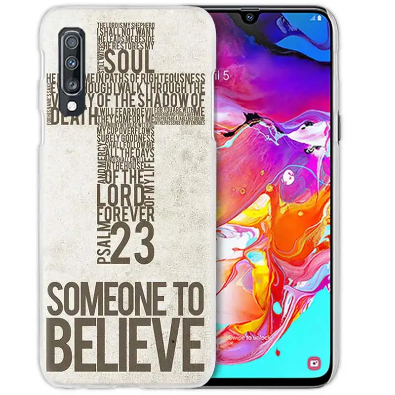 08 С христианскими текстами и кросс-чехол для samsung Galaxy M40 A50 A80 A70 A60 A40 A30 A20e A10 J4 J6 плюс J8 жесткий чехол из ПК для телефона - Цвет: 08
