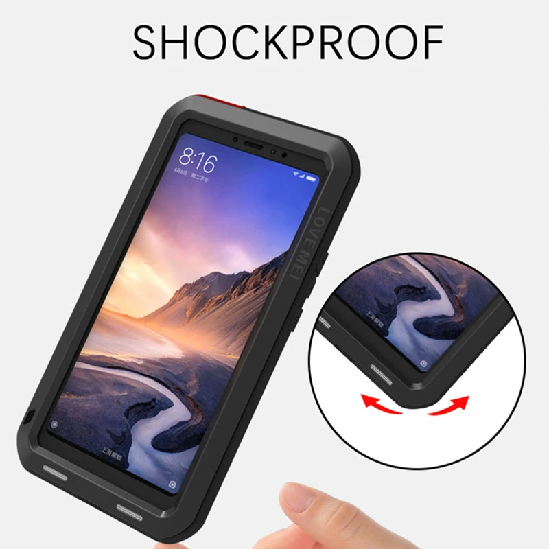 LOVEMEI Powerful Metal Waterproof Case For Xiaomi Mi Max 3 Aluminum Armor ShockProof Back Cover Full Body Protection Phone |