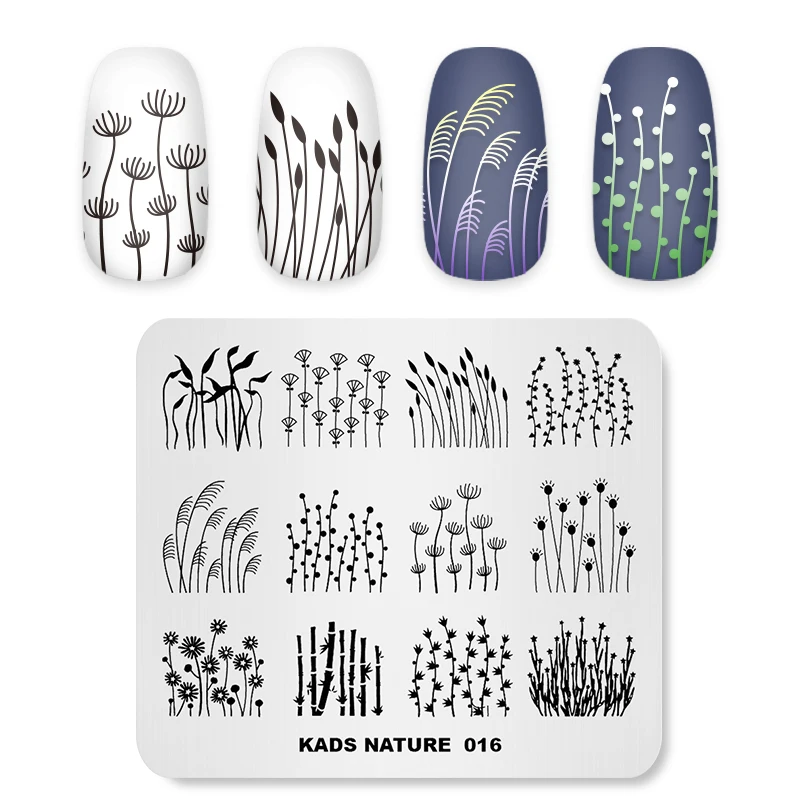 Rolabling Nail Art Stamping Plates Nature Wild Plants Image Template Design Plate Printing Templates Stamper | Красота и здоровье