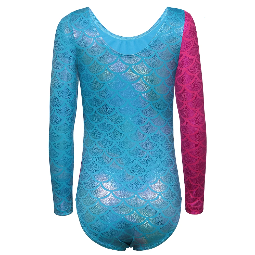 Женское танцевальное трико с длинным рукавом и принтом русалки|gymnastics leotard|athletic