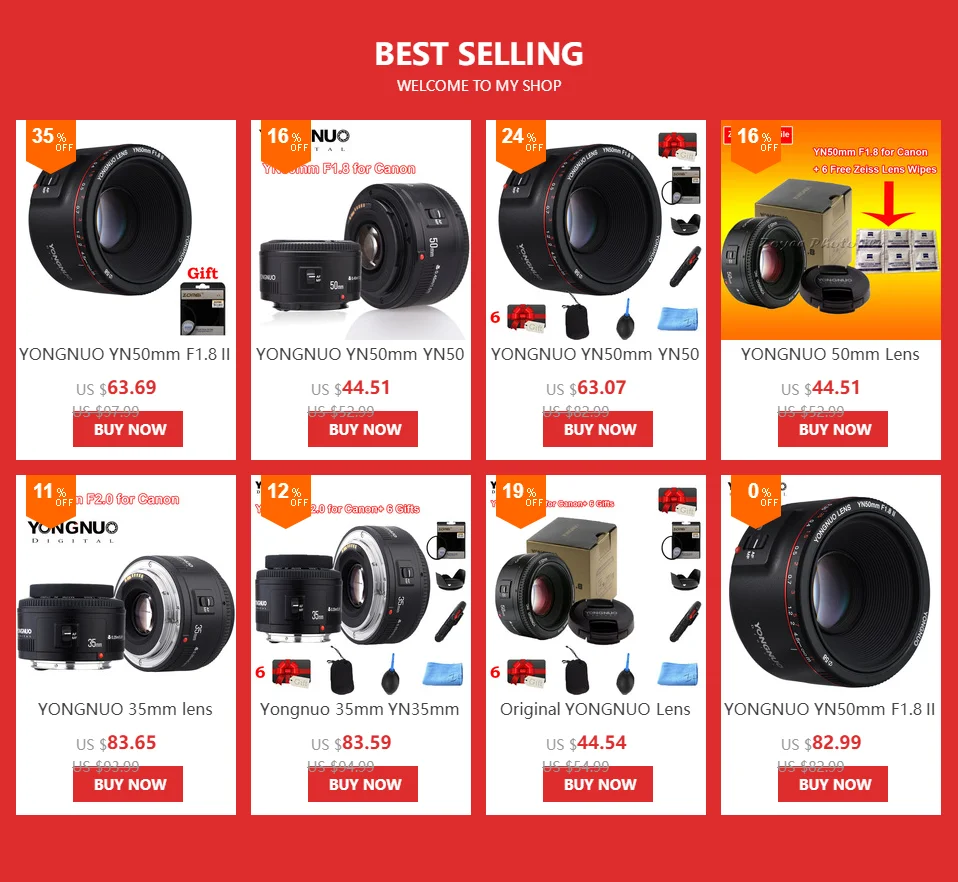 Объектив YONGNUO YN50mm F1.8 II с большой апертурой и автофокусом для Canon с эффектом боке объектив камеры для Canon EOS 70D 5D2 5D3 600D DSLR