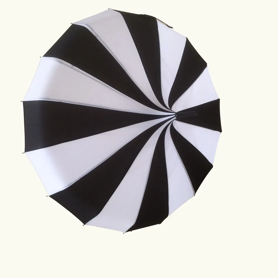 Зонт для гольфа в черно белую полоску с длинной ручкой|umbrella display|umbrella fanumbrella automat |